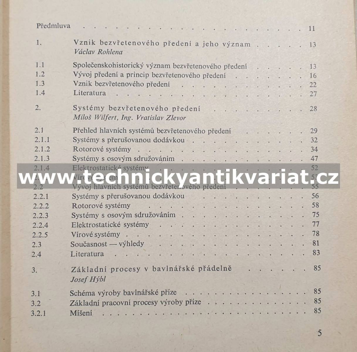 Bezvřetenové předení - Václav Rohlena (1974)