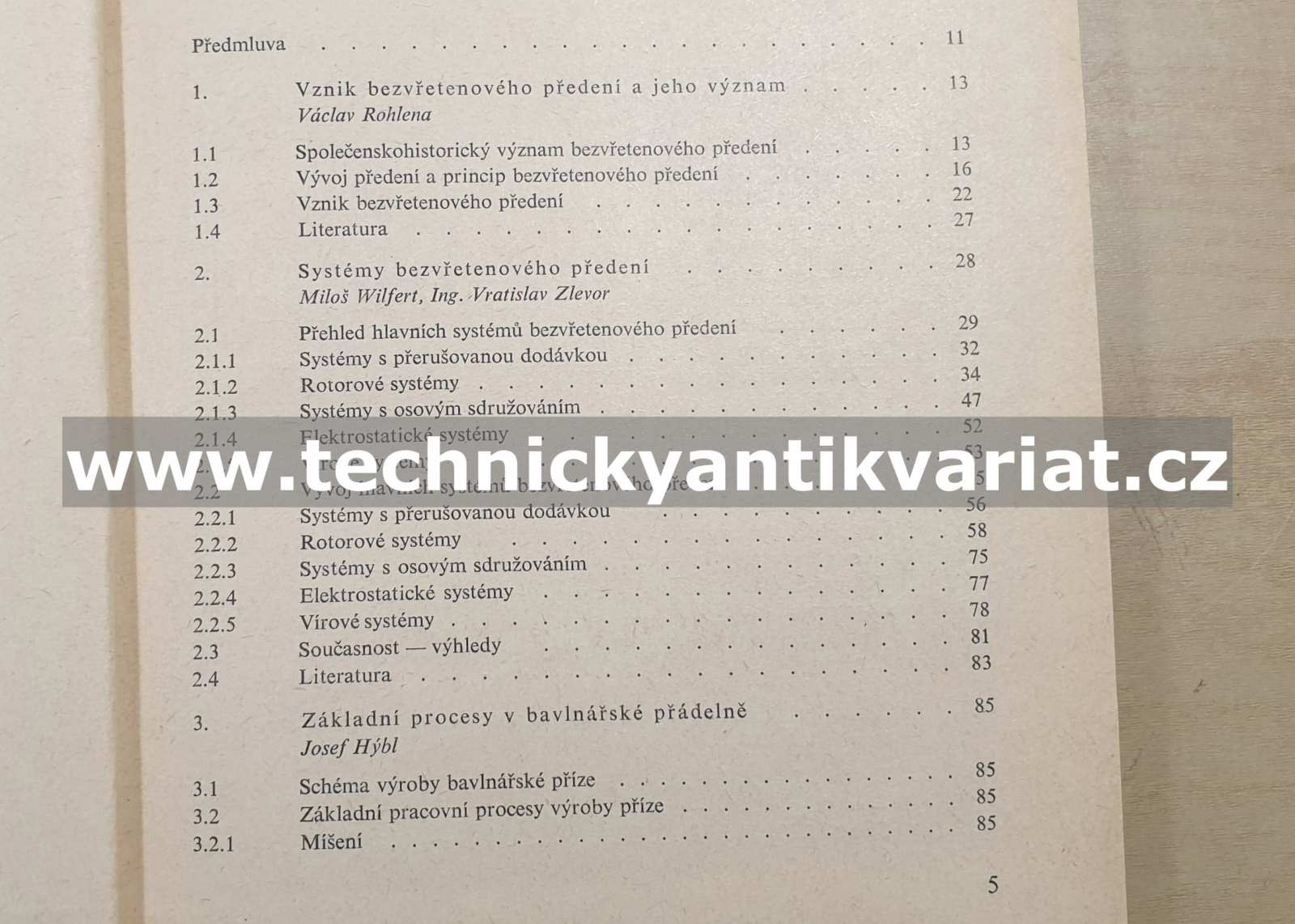 Bezvřetenové předení - Václav Rohlena (1974)