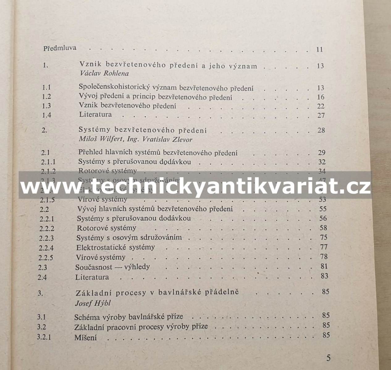 Bezvřetenové předení - Václav Rohlena (1974)