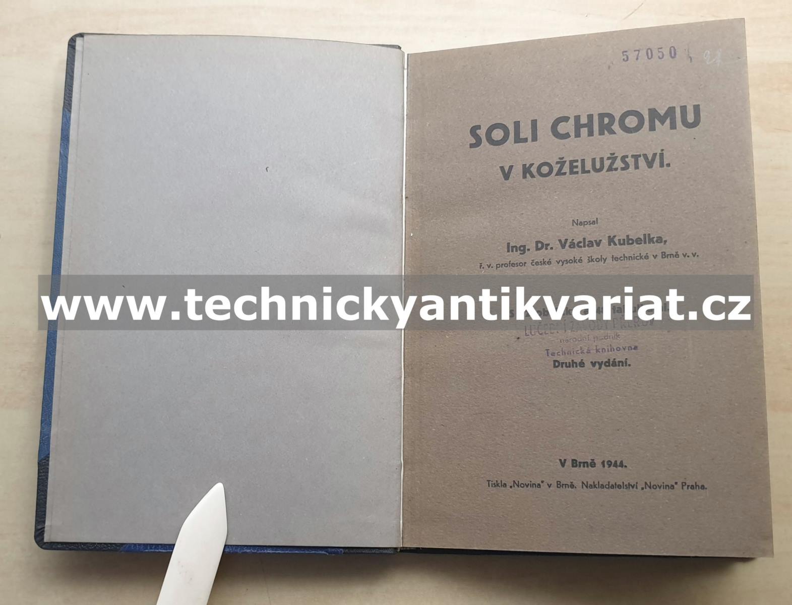 Soli chromu v koželužství - Václav Kubelka (1944)