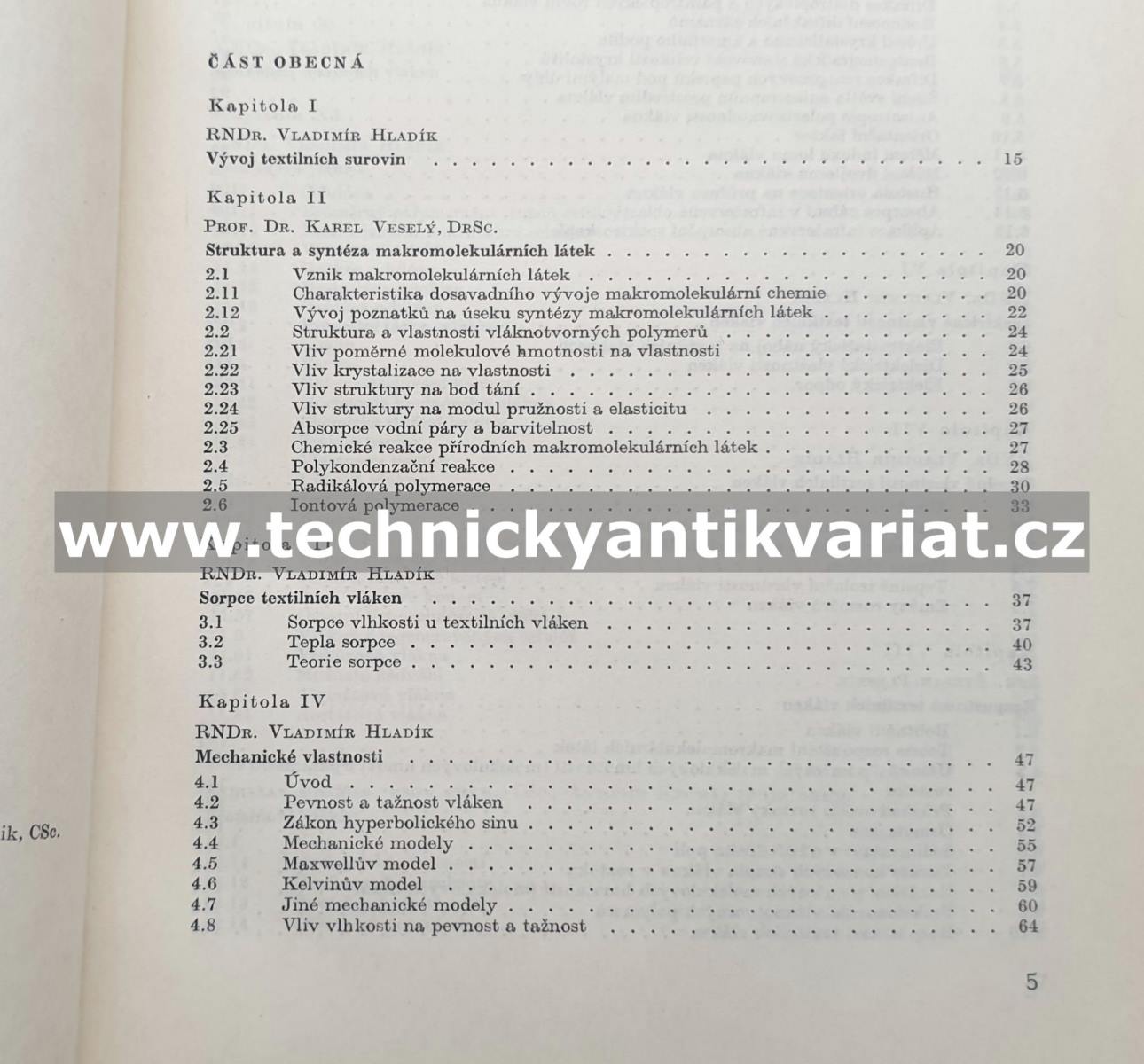 Textilní vlákna - Vladimír Hladík (1970)