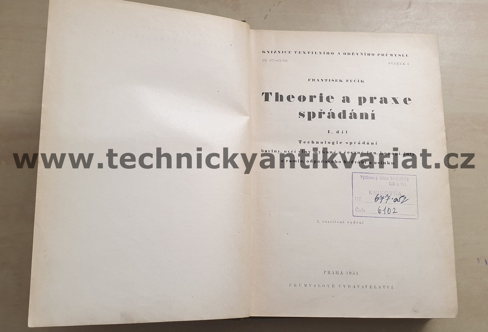 Theorie a praxe spřádání I. František Fučík (1951)