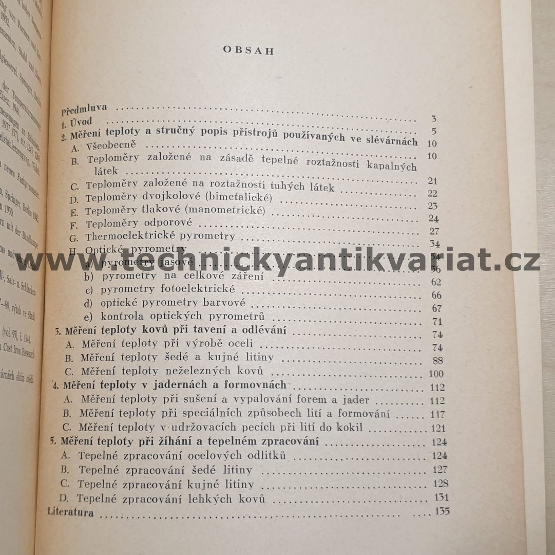 Měření teploty ve slévárnách - Václav Oliverius (1955)