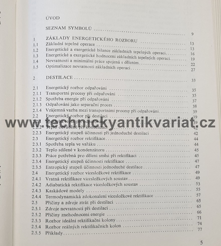 Energetická analýza destilace, sorpce a extrakce - W. Fratzscher (1987)