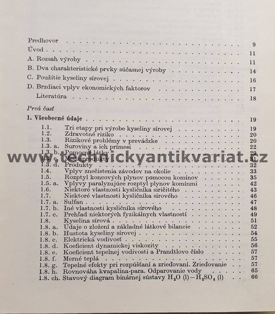 Výroba kyseliny sírovej - J. Beňa (1967)