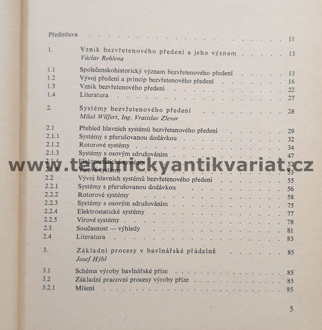 Bezvřetenové předení - Václav Rohlena (1974)