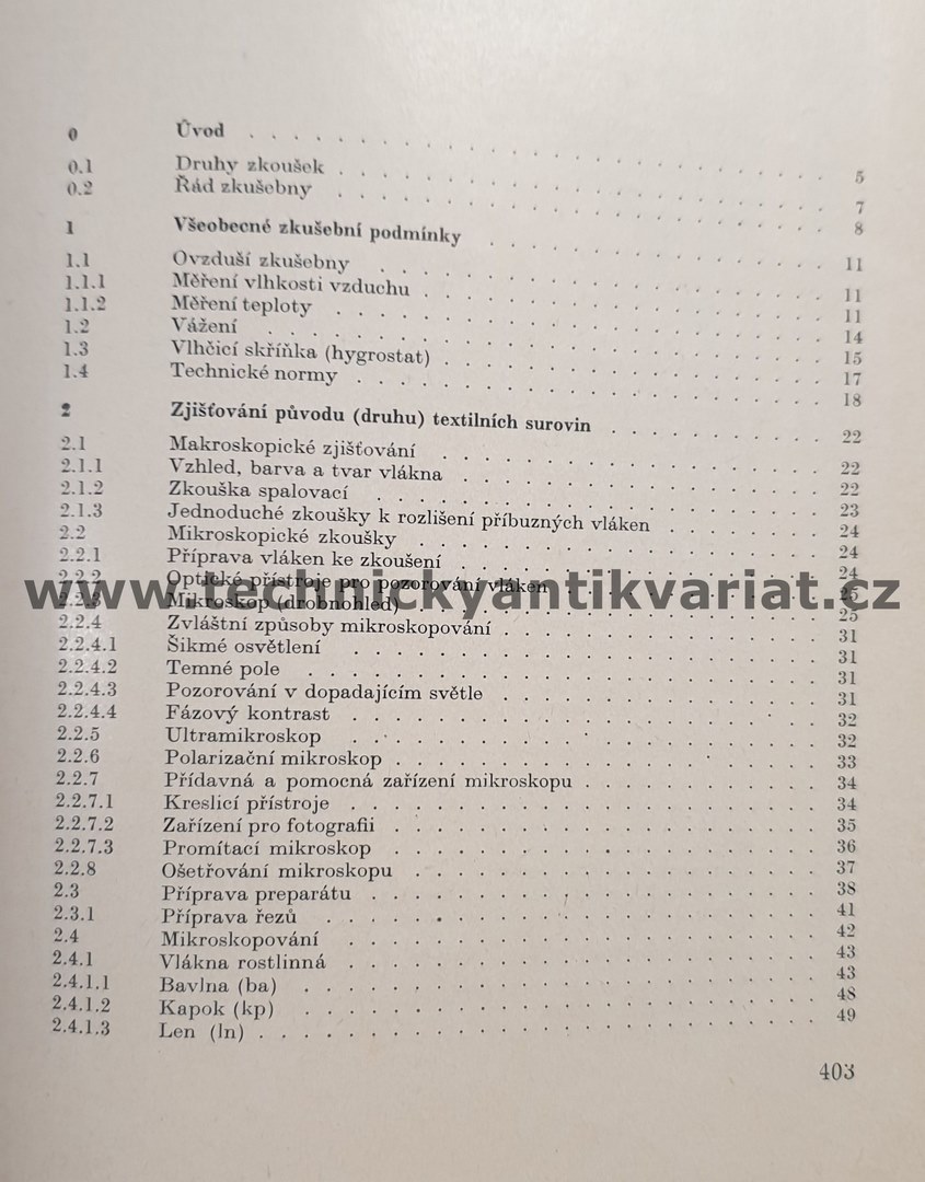 Zkoušení textilií - F.Pecháček, J.Jankovský (1976)