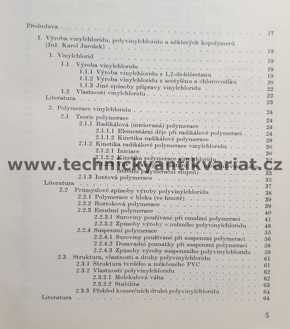 PVC výroba, zpracování a použití - Kubík, Gřunděl (1965)