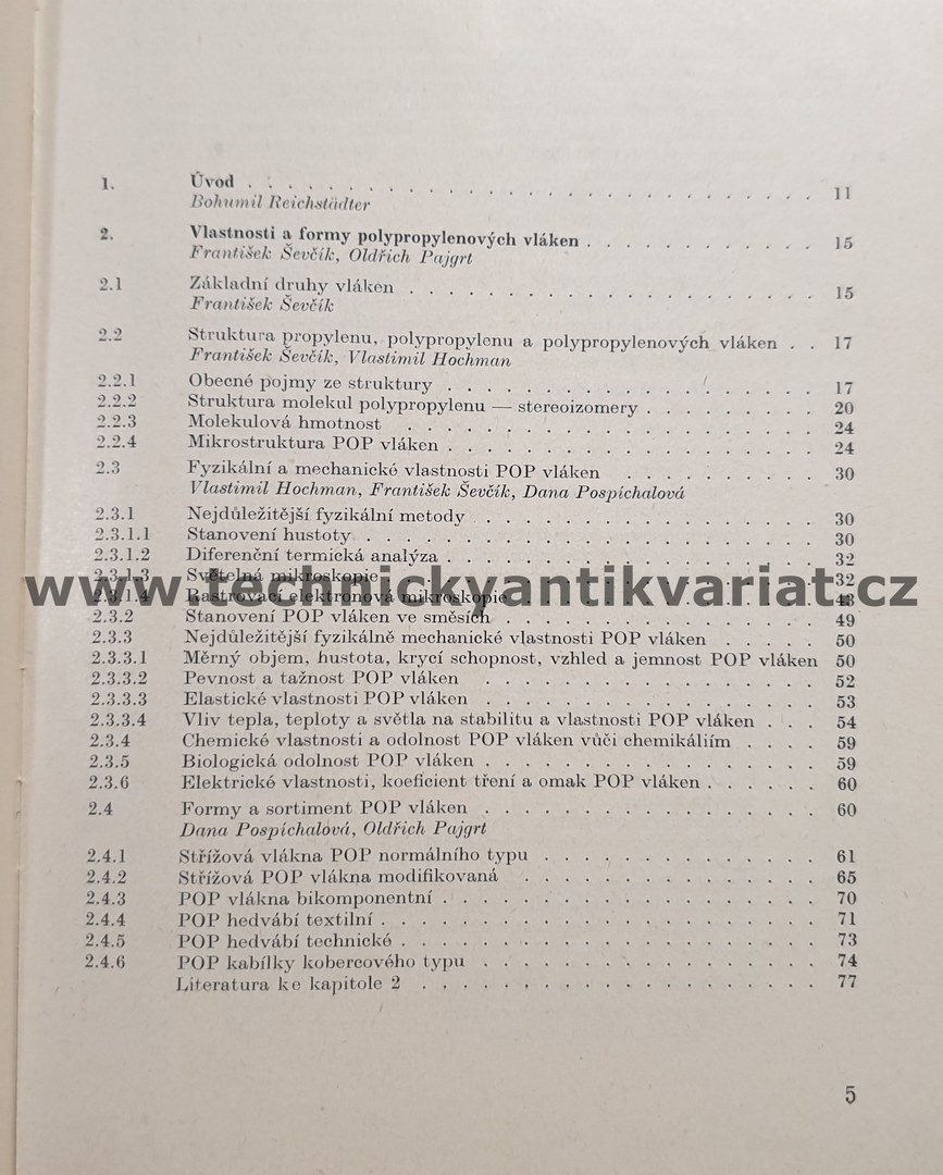 Polypropylenová vlákna - Pajgrt, Reichstadter, Ševčík (1977)
