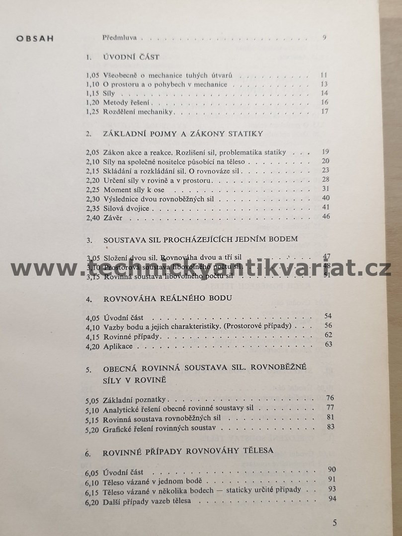 Technická mechanika - statika - Josef Šrejtr, Oldřich Brůha (1970)