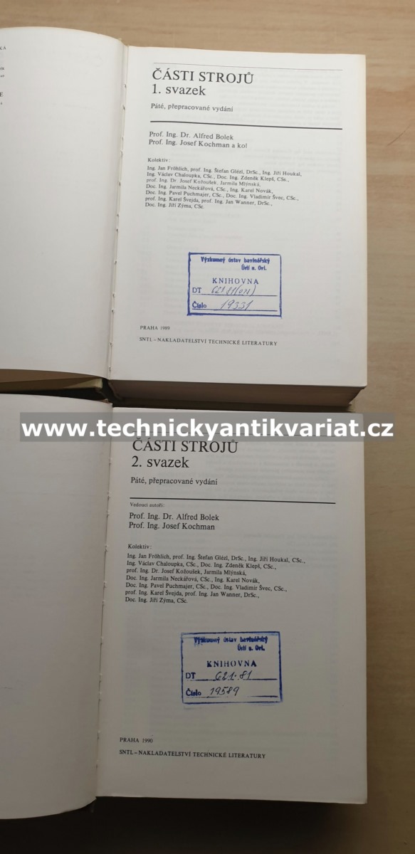 Části strojů 1, 2.svazek - Bolek, Kochman a kol. (1989, 1990)