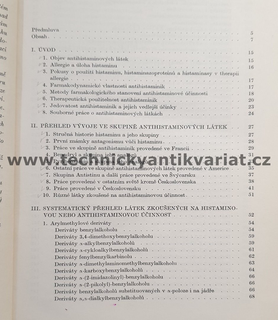 Chemie antihistaminových látek a histaminové skupiny - Miroslav Protiva (1955)
