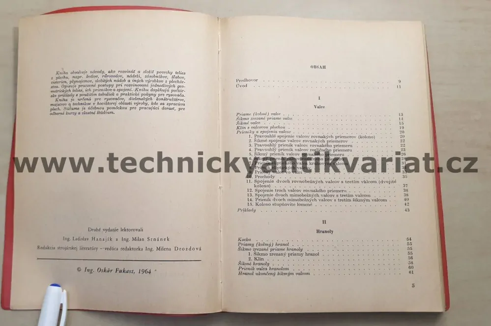 Rozvinovanie telies z plechu - Oskar Fukasz (1964)