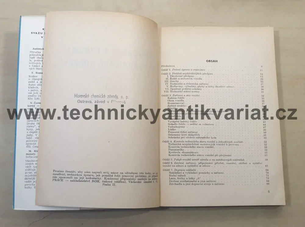 Bezpečnost a hygiena v automobilové dopravě - K. Slavík, S. Marek (1958)