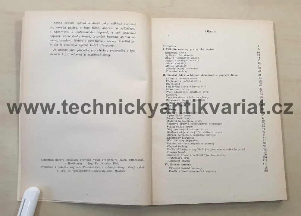 Výroba dřevoviny - S.B.Vilenc (1951)