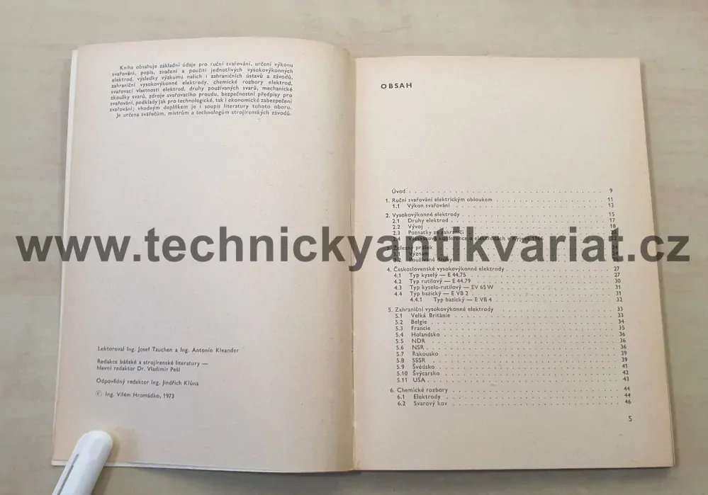 Svařování vysoko výkonnými elektrodami - Vilém Hromádko (1973)