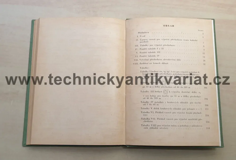Vytyčovací tabulky pro přechodnice a zakružovací oblouky na lomech sklonu - Václav Bláha (1954)