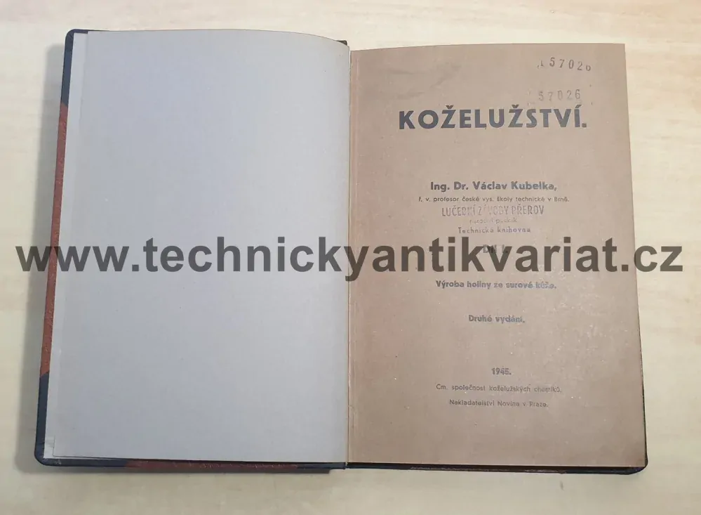 Koželužství I.díl - Václav Kubelka (1945)