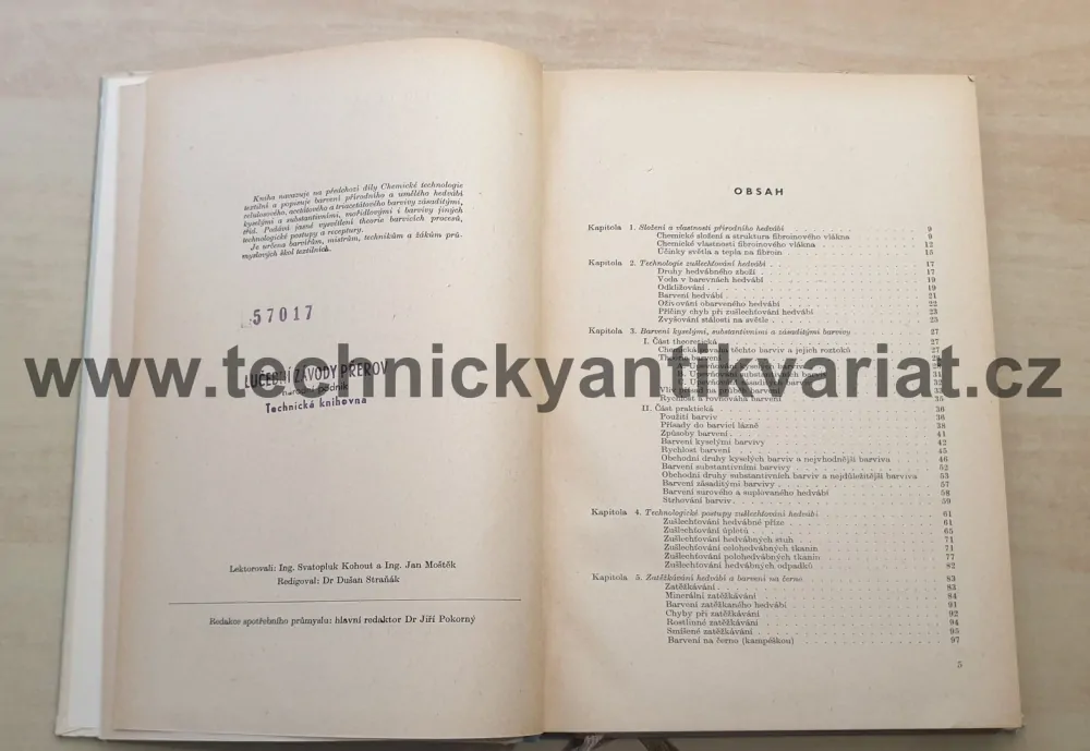 Chemická technologie textilní - V. Barvení hedvábí - Václav Felix (1955)