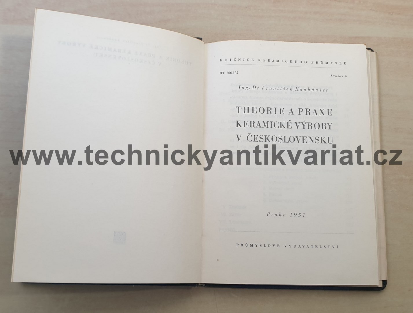 Theorie a praxe keramické výroby v Československu - F. Kanhauser (1951)