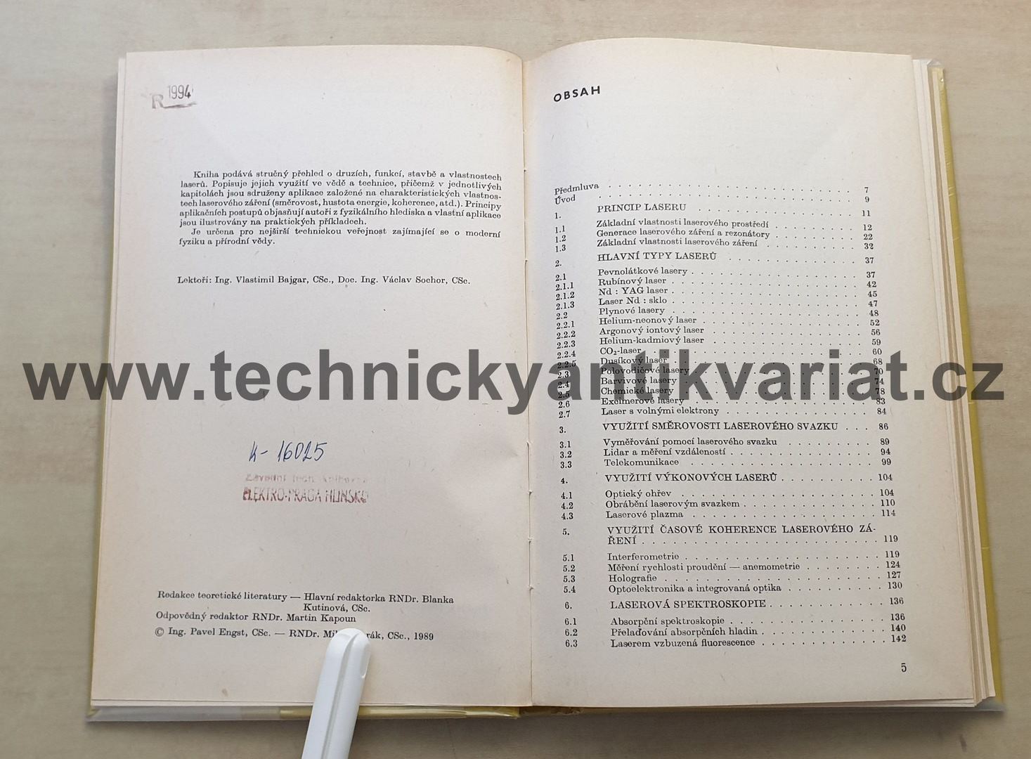 Aplikace Laserů - Pavel Engst, Milan Horák (1989)