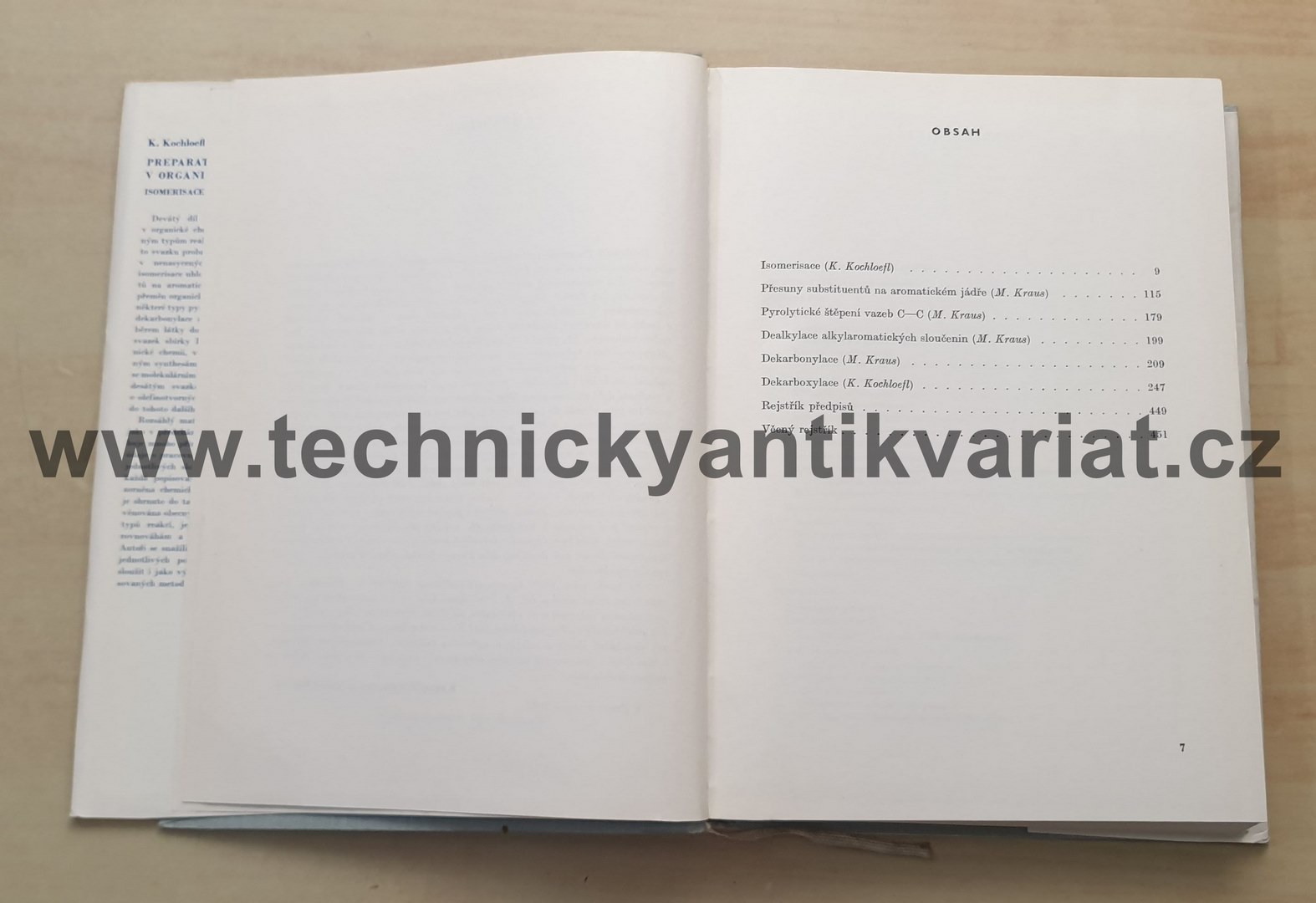 Preparativní reakce v organické chemii IX. Isomerisace a degradace - Kochloefl, Kraus (1967)