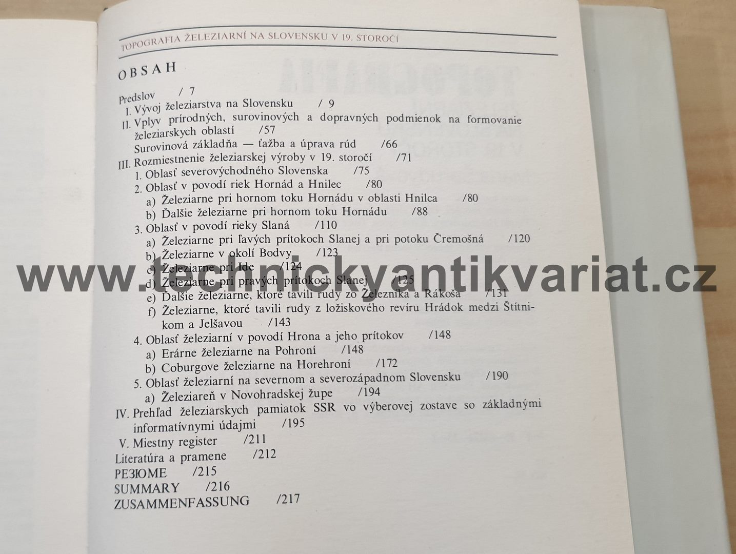 Topografia železární na Slovensku v 19.storočí - Mária Šarudyová (1989)