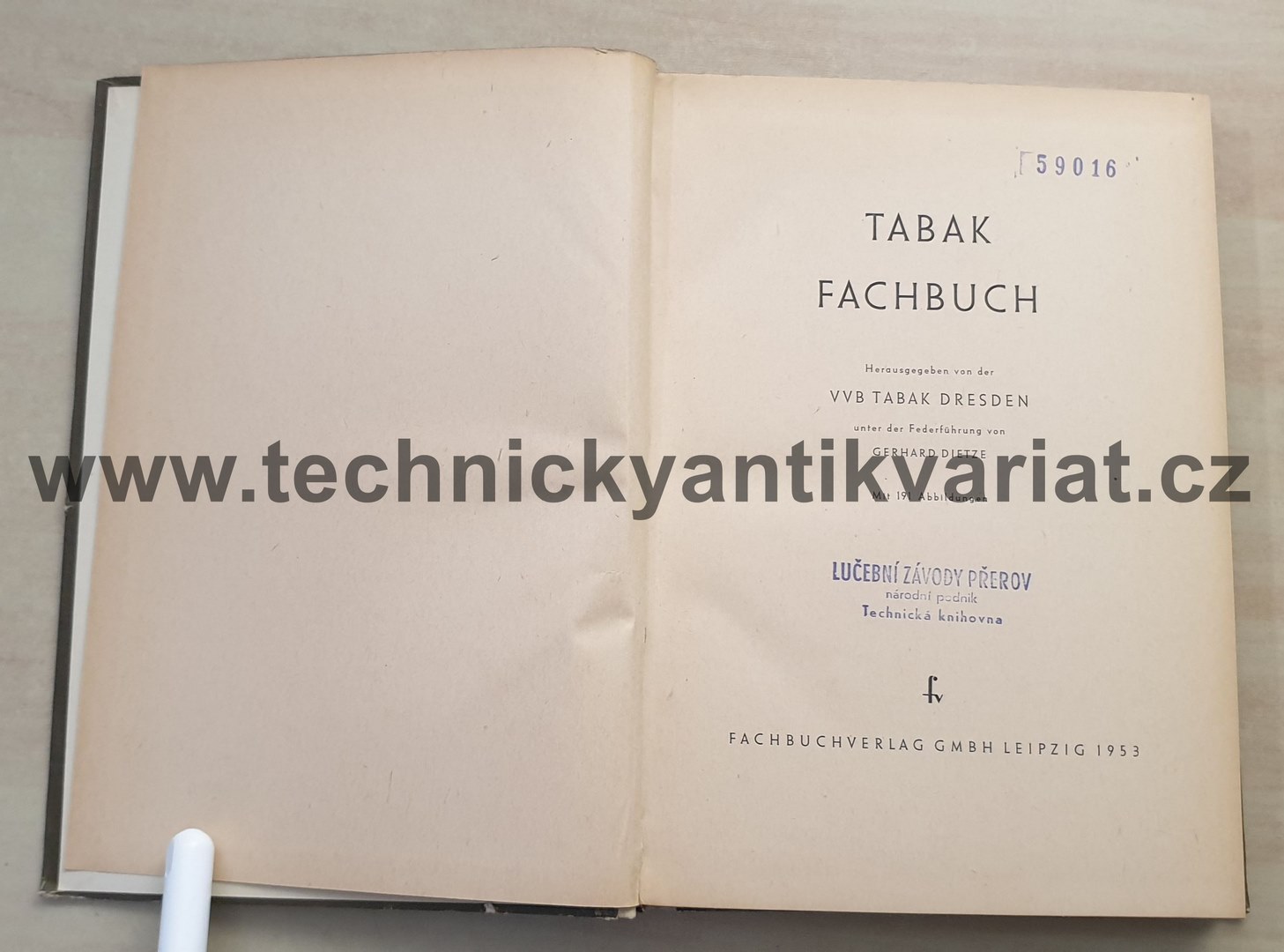 Tabak fachbuch - Gerhard Dietze (1953)