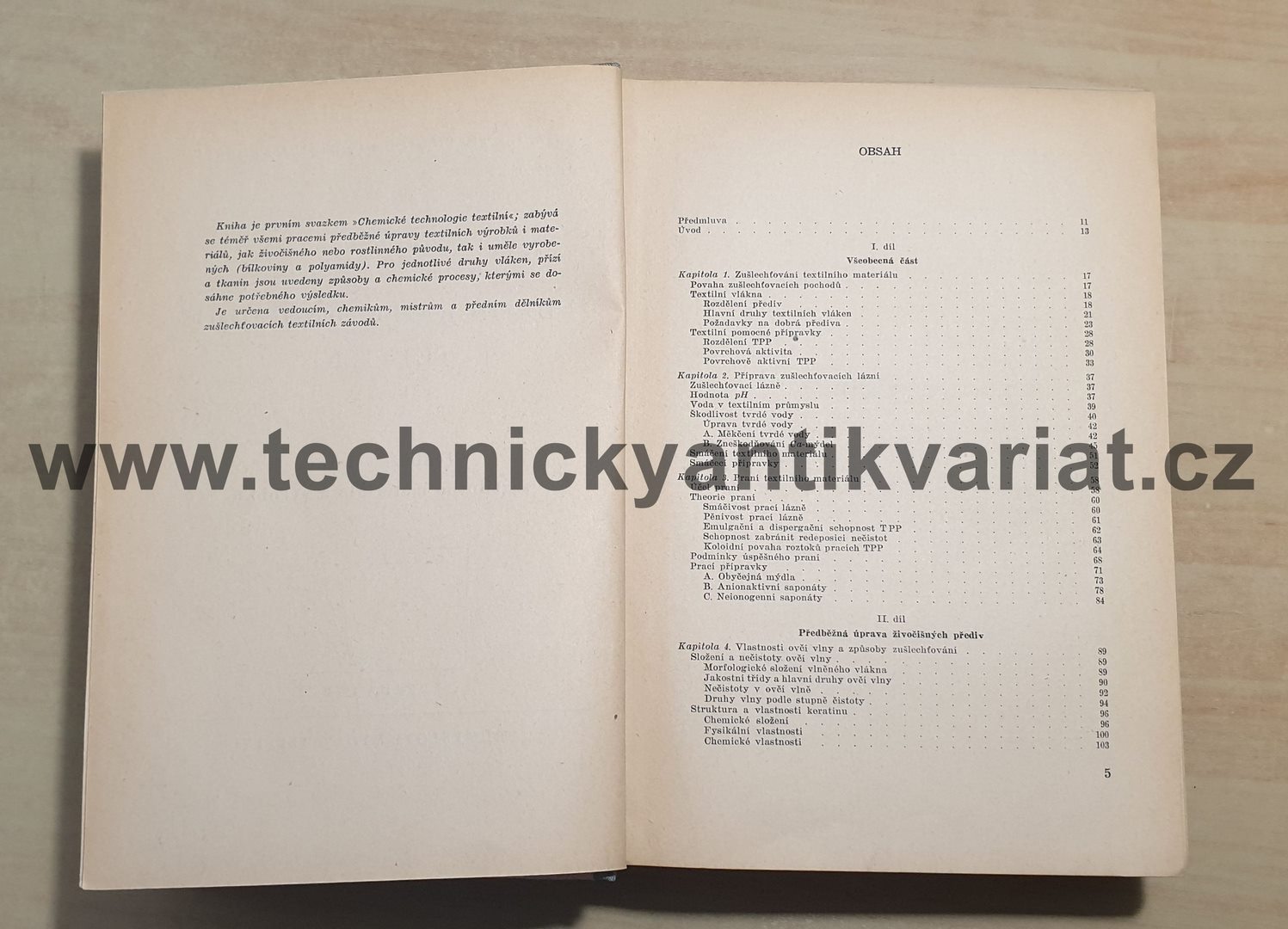 Chemická technologie textilní I. Předběžná úprava textilního materiálu a výrobků (1952) 
