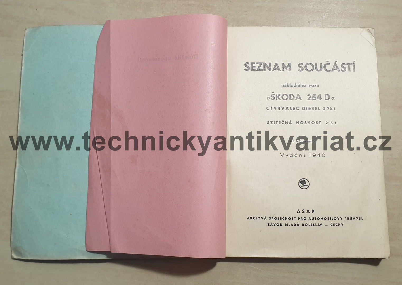 Škoda 254D - seznam součástí (1940)