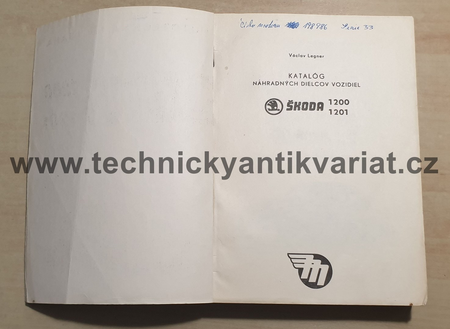 Škoda 1200, 1201 - katalognáhradných dielcov (1970)