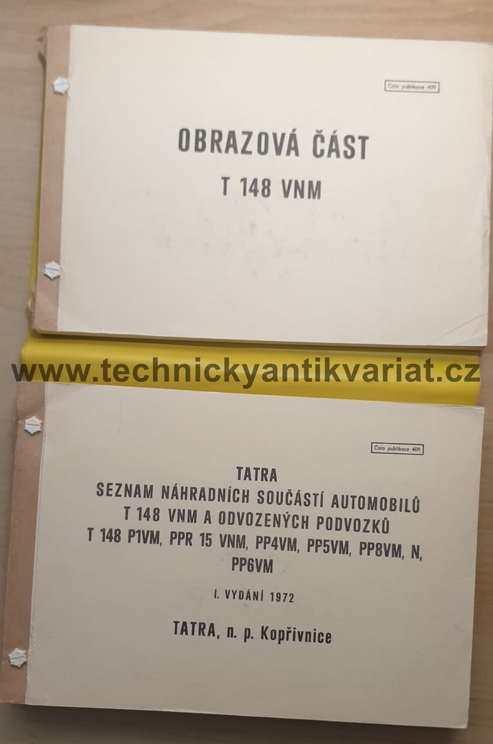 Tatra 148 VNM - seznam náhradních součástí (1972)