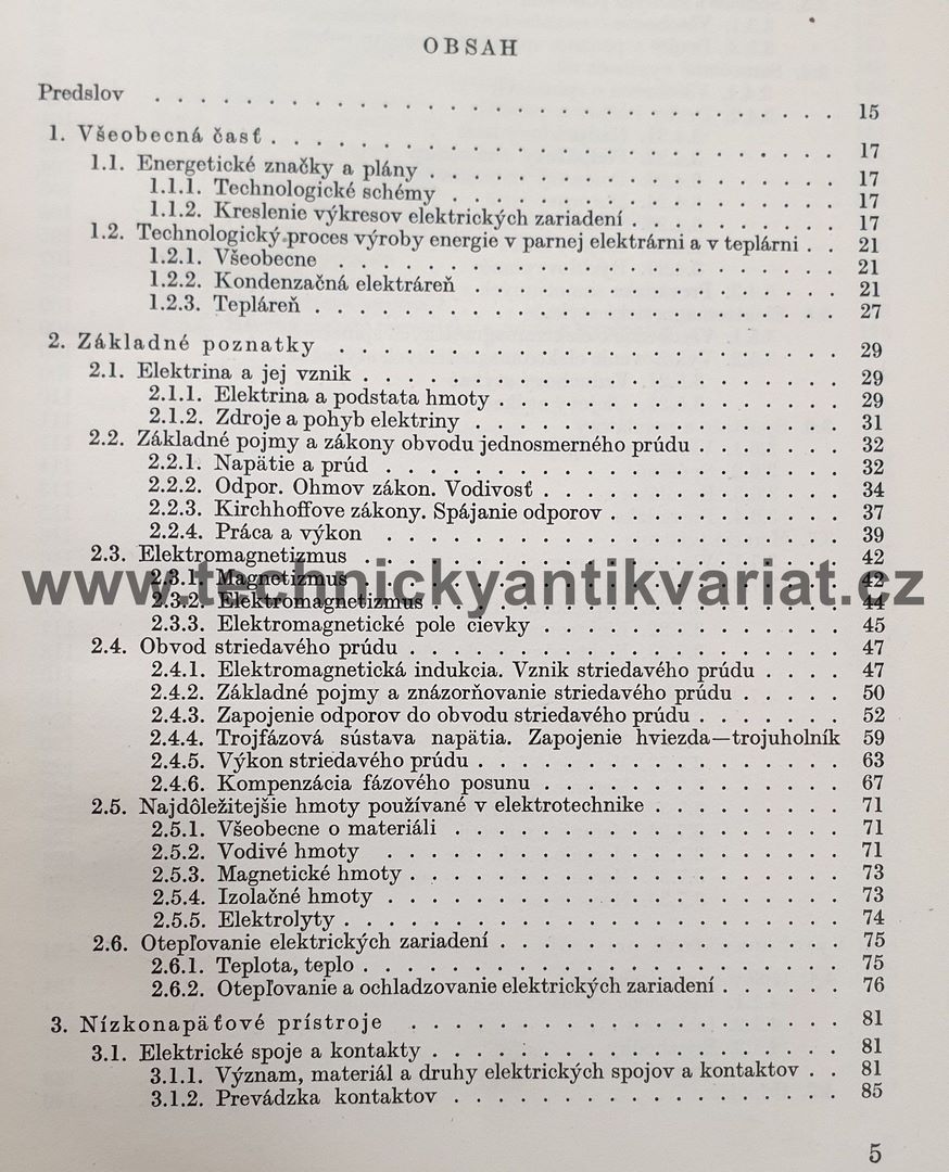 Elektrické zariadenie elektrárne - F. Gajarský (1960)