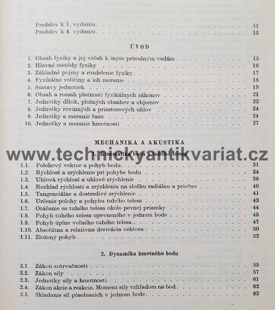 Fyzika 1 - mechanika, akustika, termika - Dionýz Ilkovič (1972)
