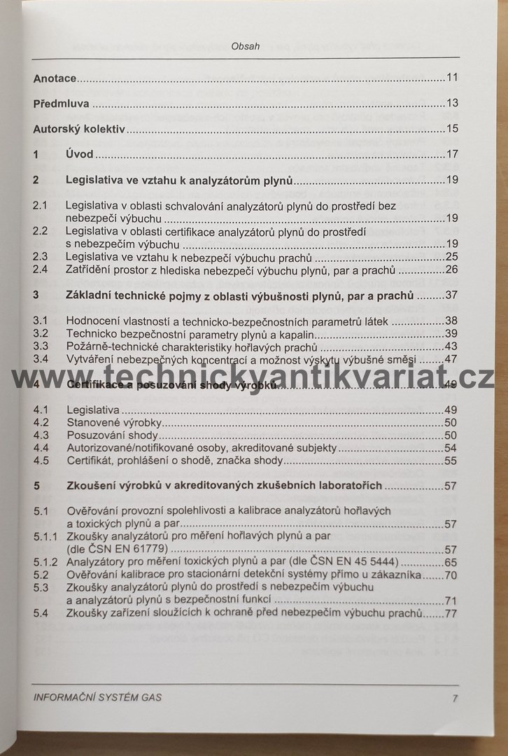 Ochrana před výbuchy plynů, par a prachů analyzátory plynů, detekční přístroje (2006)