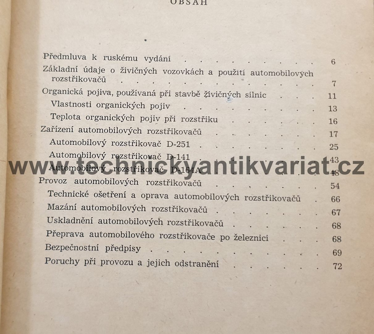 Automobilové rozstřikovače živice - Volk, Garbel, Jevdokimov (1954)