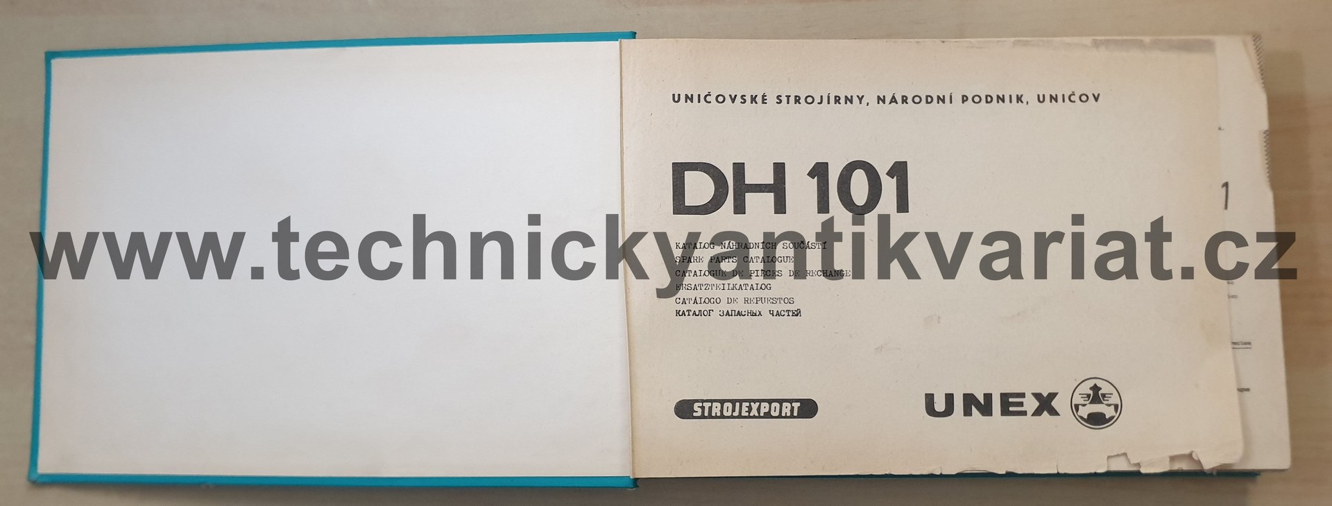 Hydraulické rýpadlo DH 101 - Katalog náhradních součástí