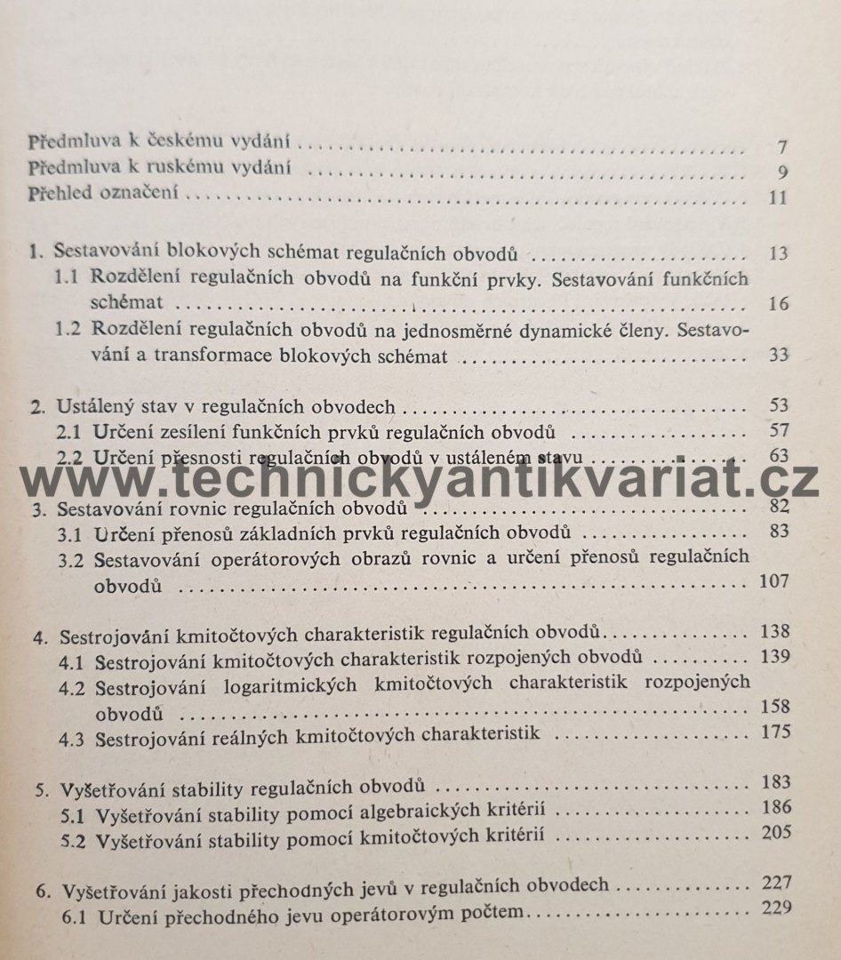 Řešení regulačních obvodů - Vasilev, Čuič (1964)