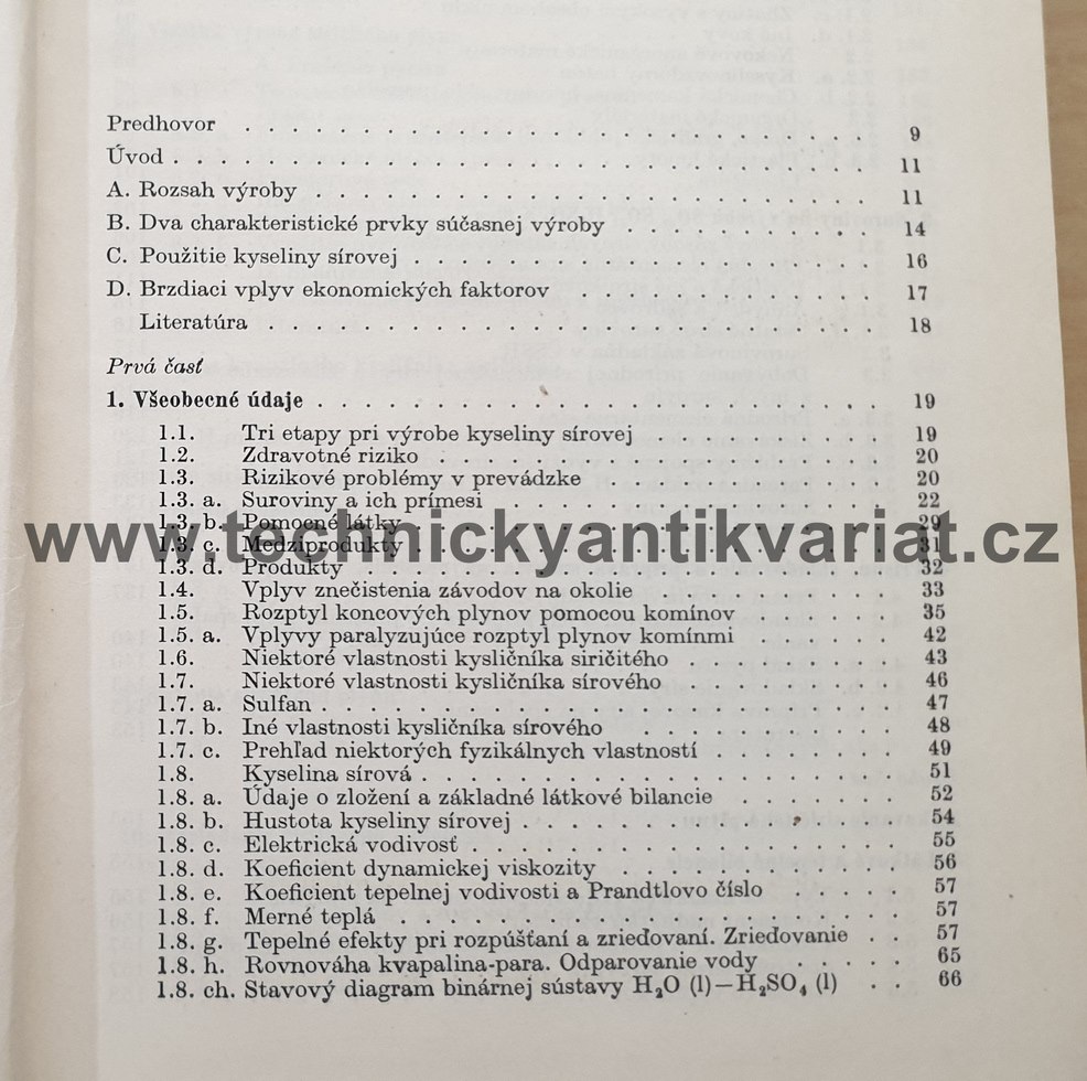 Výroba kyseliny sírovej - J. Beňa (1967)