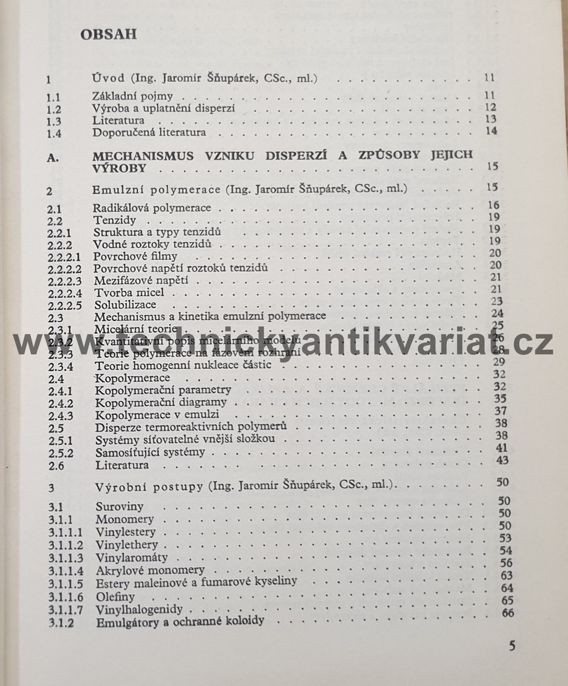Vodné disperze syntetických polymerů - J. Šňupárek ml., L. Formánek (1979)