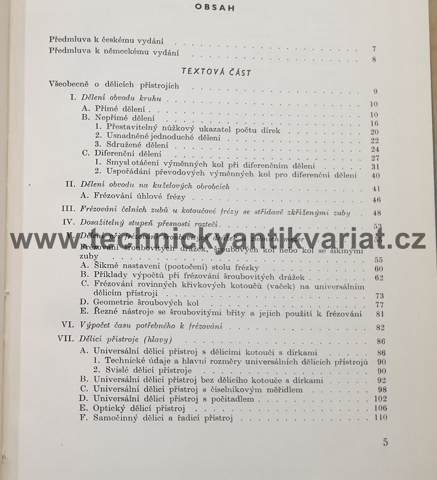 Dělící přístroje - Walter Schulze (1957)