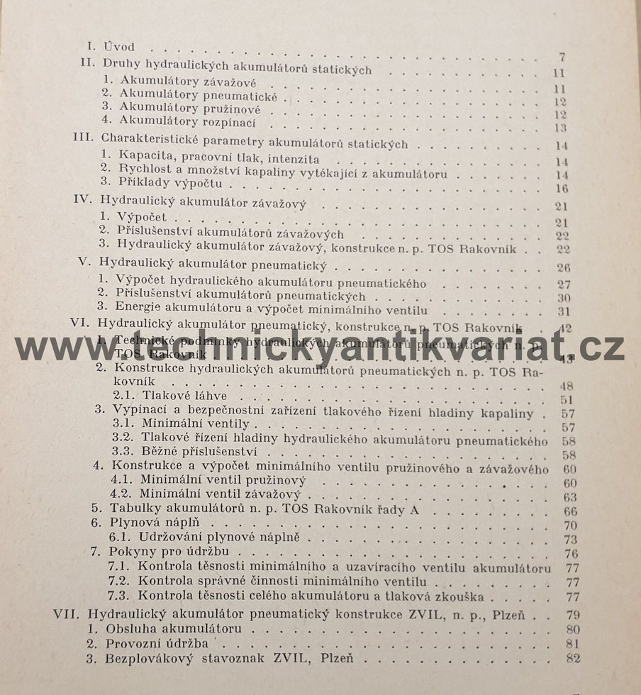 Hydraulické akumulátory - S.Škarda (1964)