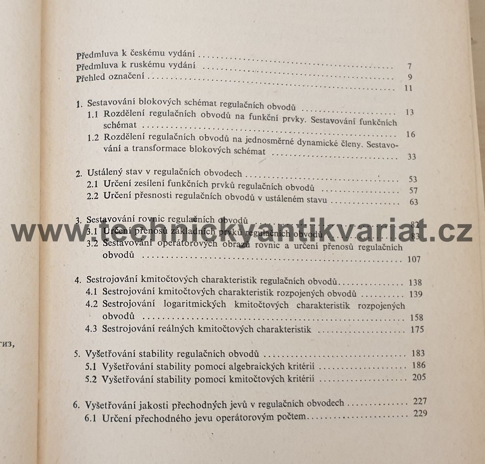 Řešení regulačních obvodů - Vasilev, Čuič (1964)