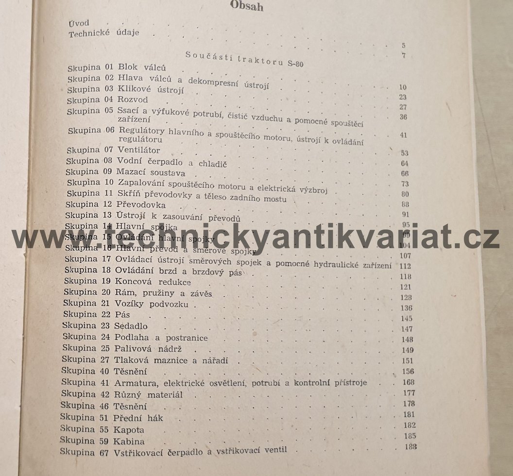 Traktor Stalinec 80 - Katalog součástí traktoru (1958)