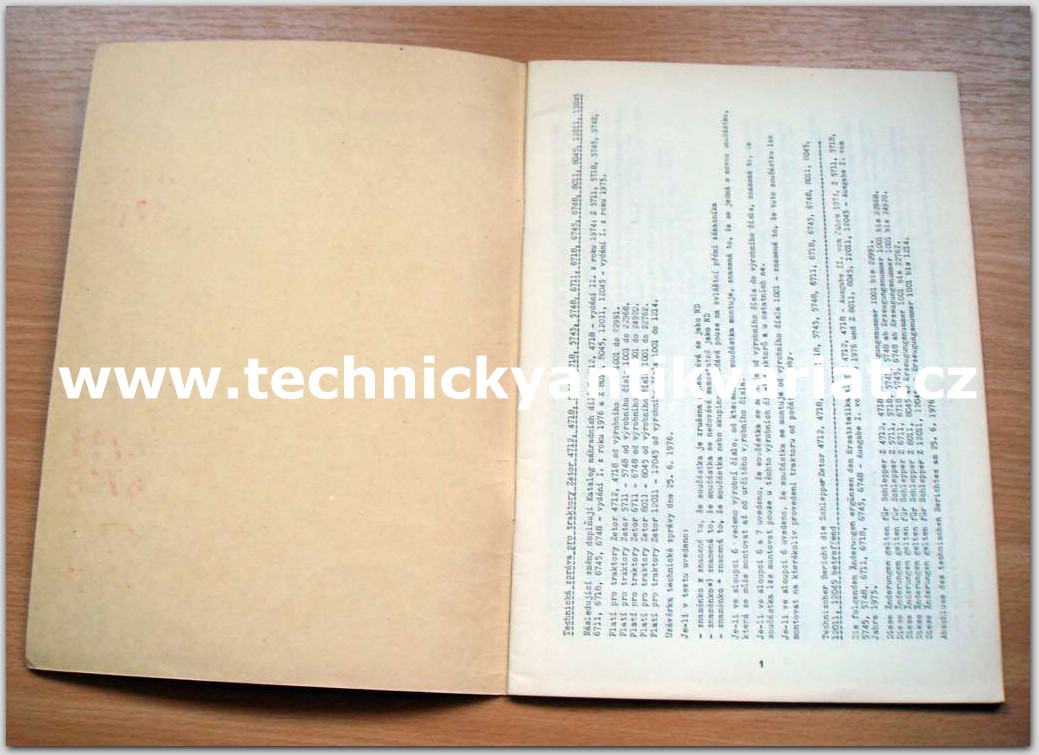 Zetor 4712 -12045 - technické a servisní zprávy 