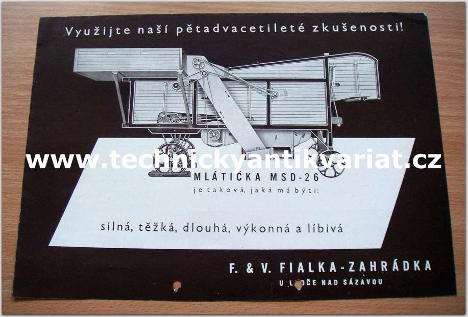 F. & V. Fialka - Zahrádka - Mlátičky MSD 26