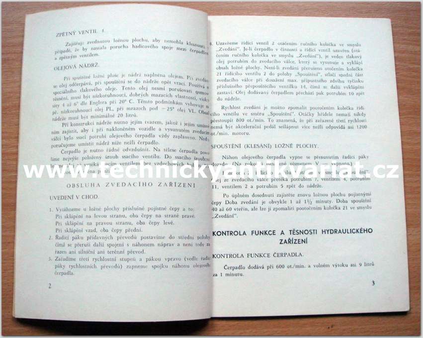 Tatra 111 hydraulické sklápěcí zařízení