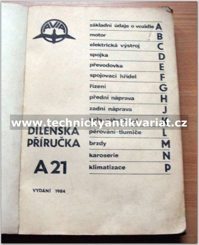 Avia A21 - dílenská příručka (1984)