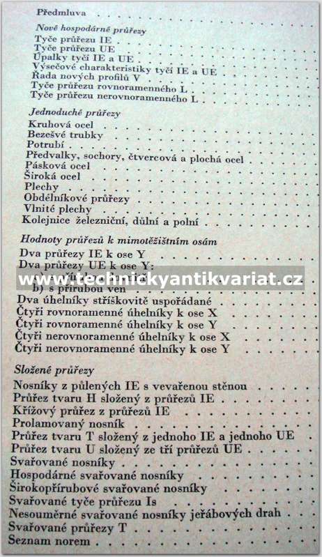 Statické hodnoty nových řad ocelových průřezů - Fuchs, Rec (1963)