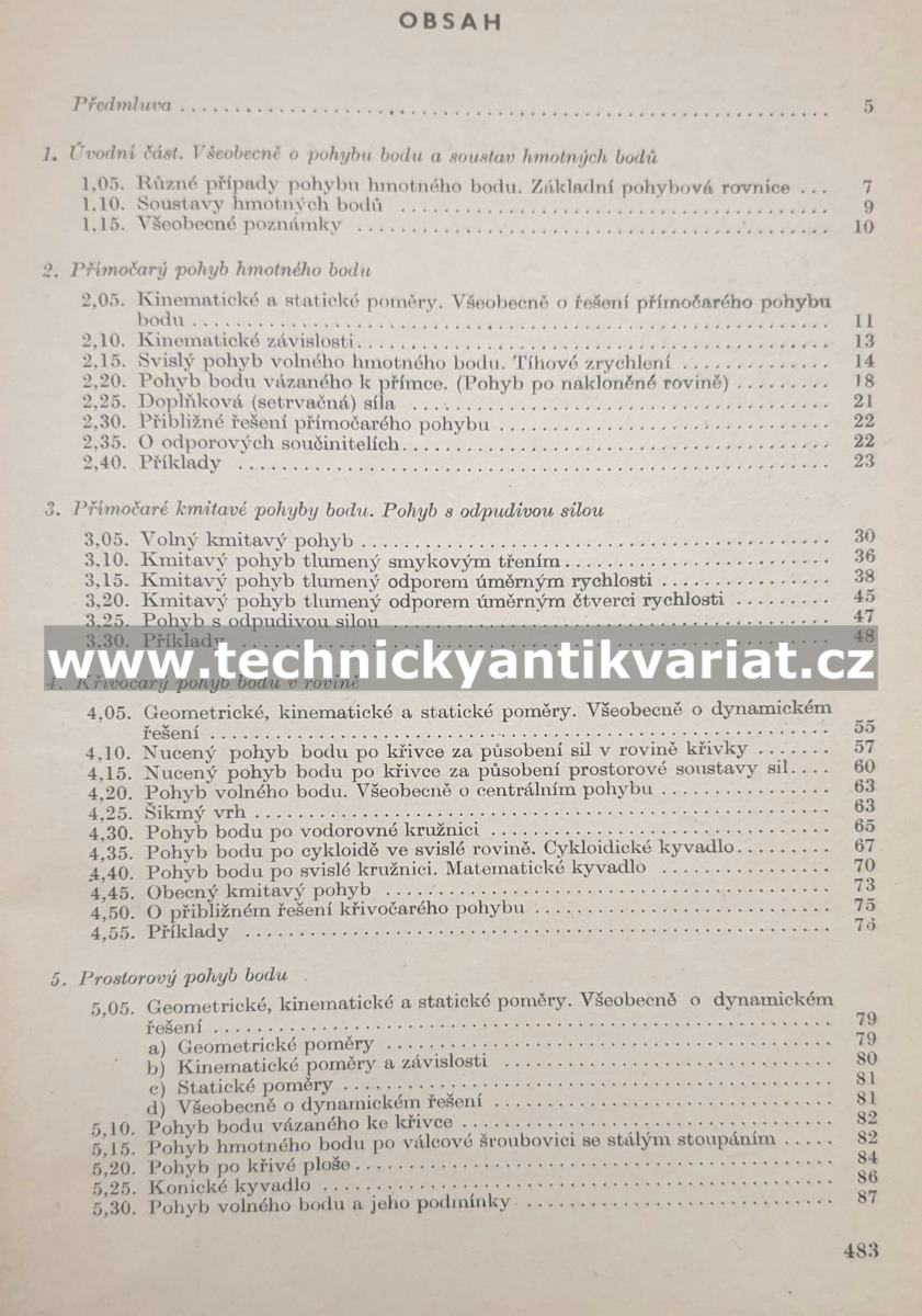 Technická mechanika III. dynamika - Josef Šrejtr (1958)